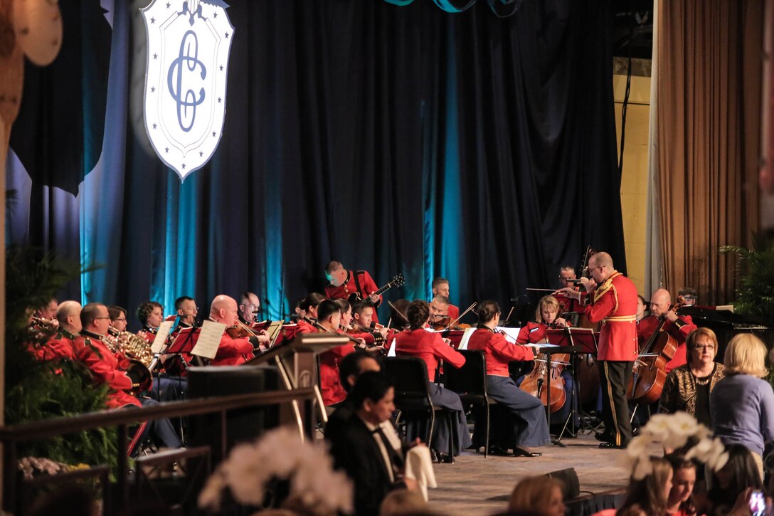 On April 15, 2015, the Marine Chamber Orchestra and Jazz Combo performed at the First Lady’s Luncheon at the Washington Hilton. (U.S. Marine Corps photo by Staff Sgt. Brian Rust/released)