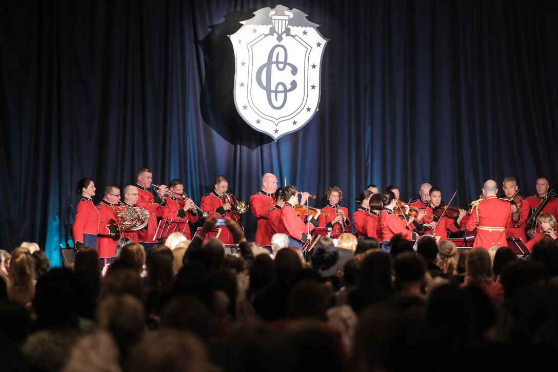 On April 15, 2015, the Marine Chamber Orchestra and Jazz Combo performed at the First Lady’s Luncheon at the Washington Hilton. (U.S. Marine Corps photo by Staff Sgt. Brian Rust/released)
