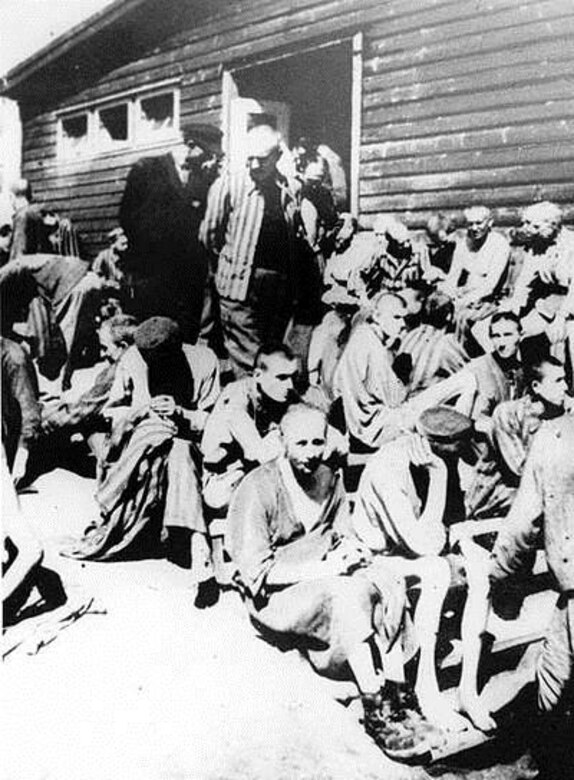 Emaciated survivors of the Mauthausen Concentration Camp, Austria, May 1945. (Courtesy photo)