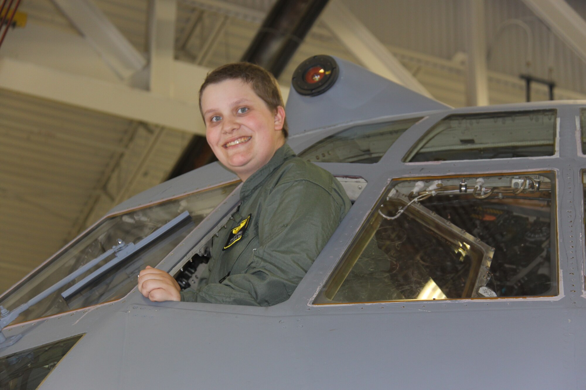 Madison Kikel of Latrobe, Pa., visited the 911th Airlift Wing April 17, 2015. During her visit, she was honored as a "Pilot for a Day" and made an honorary Second Lieutenant and honorary Navy Lieutenant. Kikel was diagnosed with cancer in April of 2014; Kikel and her parents are part of the significant local support for the 911th AW. (U.S. Air Force photo by Master Sgt. Mark Winklosky)