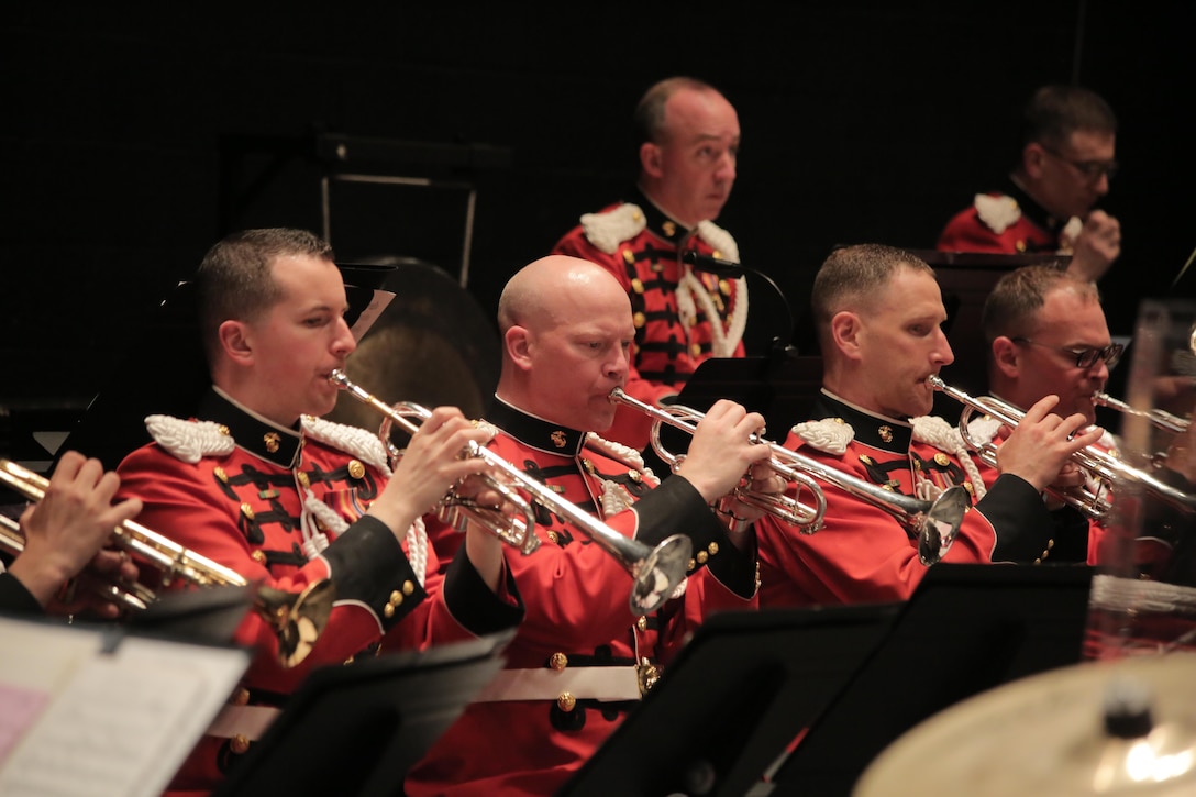 On Sunday, April 19, 2015, the Marine Band performed at Mount Pleasant High School in Wilmington, Del. The program highlighted the 75th anniversary of the acclaimed animated 1940 Disney film, Fantasia, with Paul Dukas’ symphonic poem, The Sorcerer’s Apprentice. In addition, the program featured the award-winning work of movie music master John Williams.