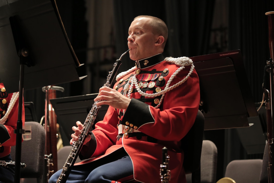 On Sunday, April 19, 2015, the Marine Band performed at Mount Pleasant High School in Wilmington, Del. The program highlighted the 75th anniversary of the acclaimed animated 1940 Disney film, Fantasia, with Paul Dukas’ symphonic poem, The Sorcerer’s Apprentice. In addition, the program featured the award-winning work of movie music master John Williams.