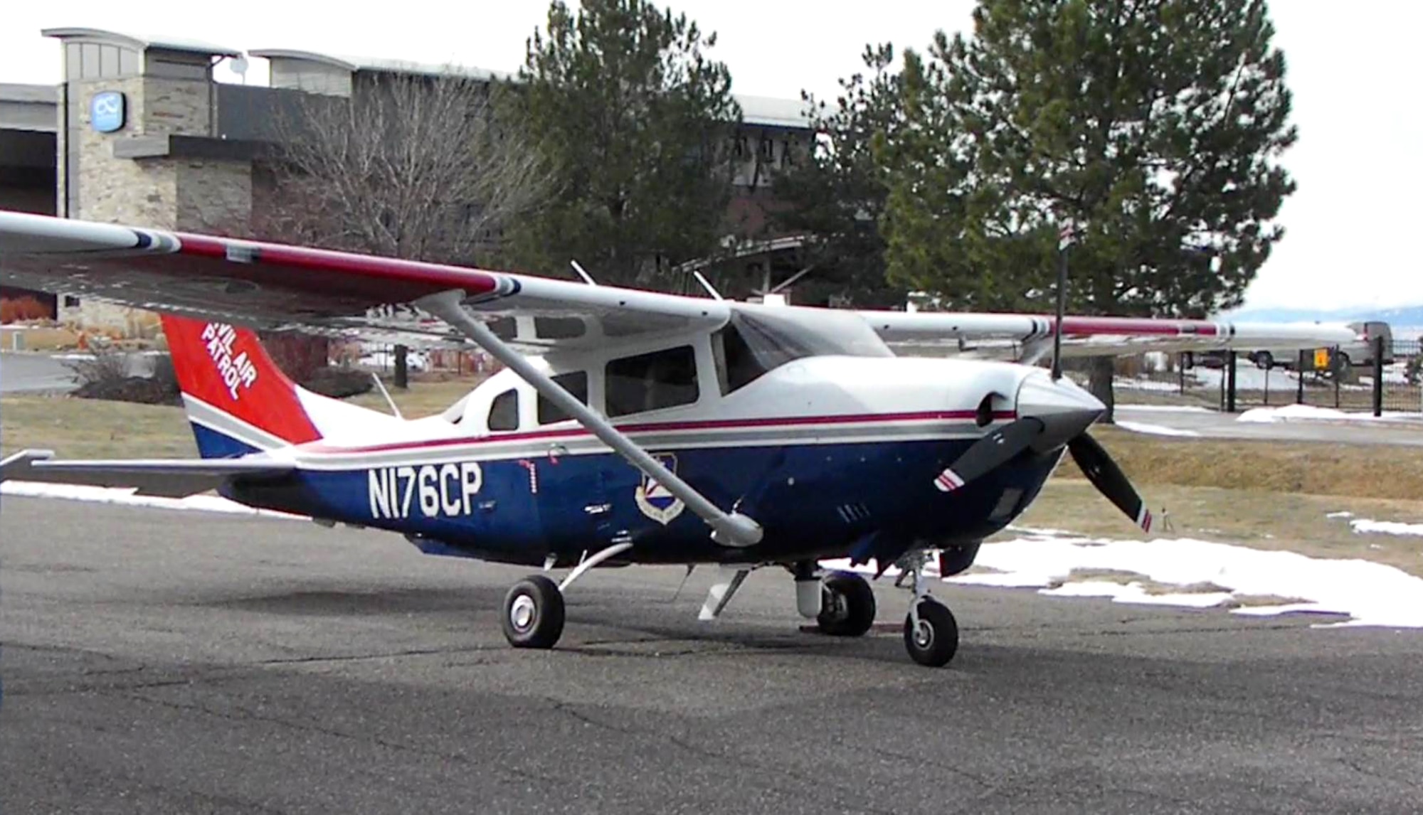 An enhanced Surrogate Predator 3 is prepared for takeoff. Intelligence, surveillance and reconnaissance sensors were added to the Cesna 182 so it can mimic a Predator unmanned aerial vehicle. Air Force Research Laboratory’s Directed Energy Directorate at Kirtland modified the Civil Air Patrol aircraft for use in military training exercises. (Courtesy photo)