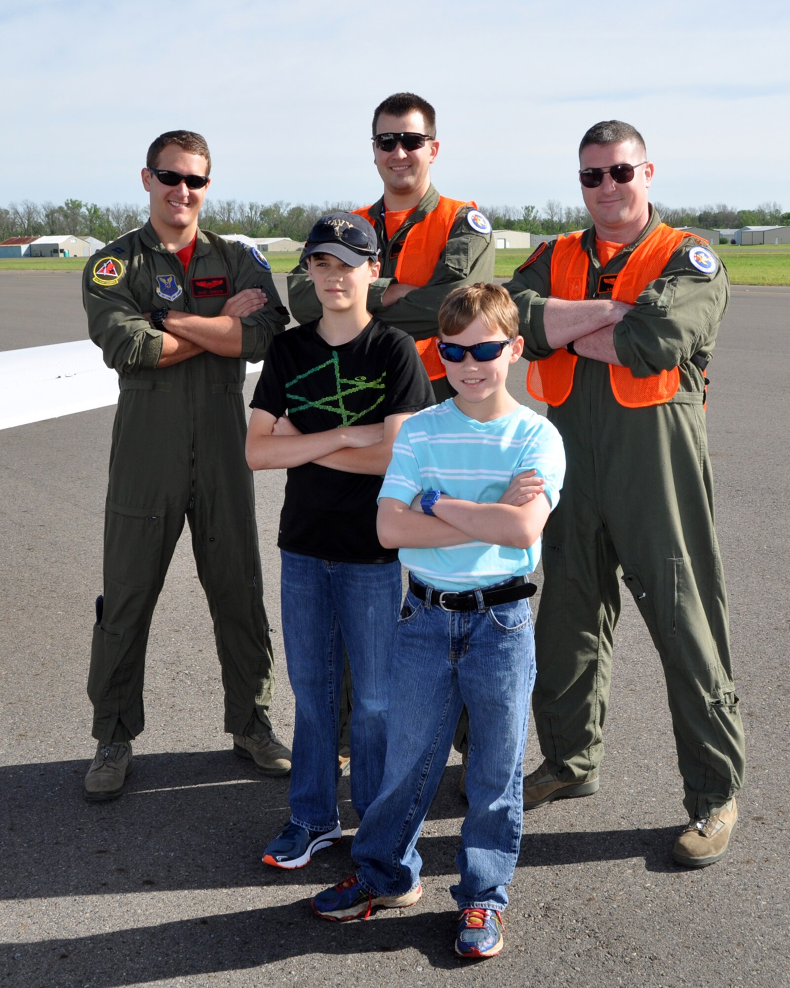Future aviators show they have the “Right Stuff” as they pose with pilots from the 96th and 343rd Bomb Squadrons during the Young Eagles Day at the Shreveport Downtown Airport in Louisiana, on April 11, 2015. The Young Eagles program is a national program that was launched in 1992 to give young people, aged 8-17, an opportunity to fly in a general aviation aircraft. The youngsters learn about flight planning, flight safety and the basics of flying a general aviation aircraft. (U.S. Air Force photo by Master Sgt. Laura Siebert/Released)
