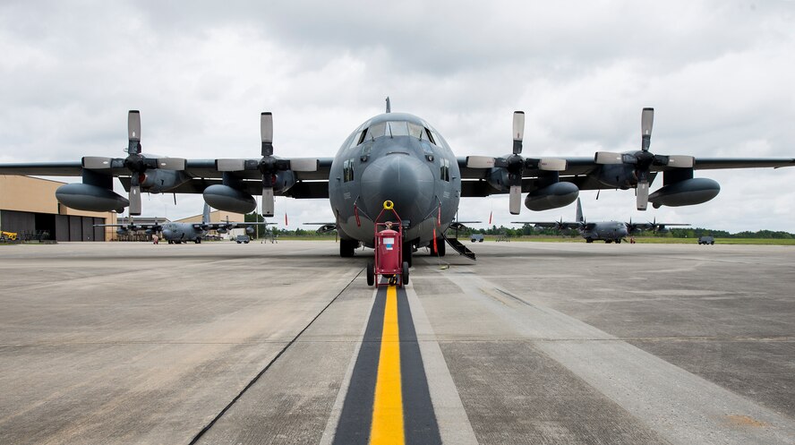 HC-130P Combat King tail number 65-0982 ‘King’ rests on the flightline April 15, 2015, at Moody Air Force Base, Ga. Aircraft 65-0982 is slated for retirement from active duty to Wisconsin where it will serve as a trainer aircraft. (U.S. Air Force photo by Airman 1st Class Ceaira Tinsley/Released)