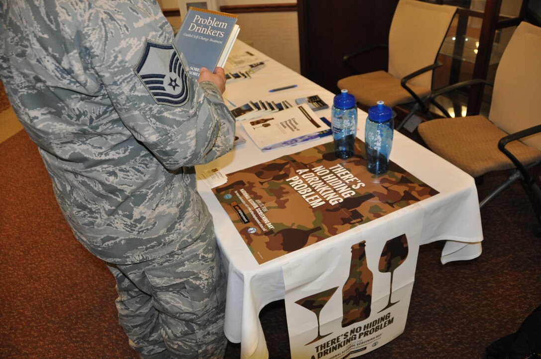 April is Alcohol Awareness Month and informational displays were made available to members of the 914th Airlift Wing during lunch on the April 11-12, 2015 Unit Training Assembly at the Niagara Falls Air Reserve Station, N.Y.  (U.S. Air Force photo by Master Sgt. Kevin Nichols)