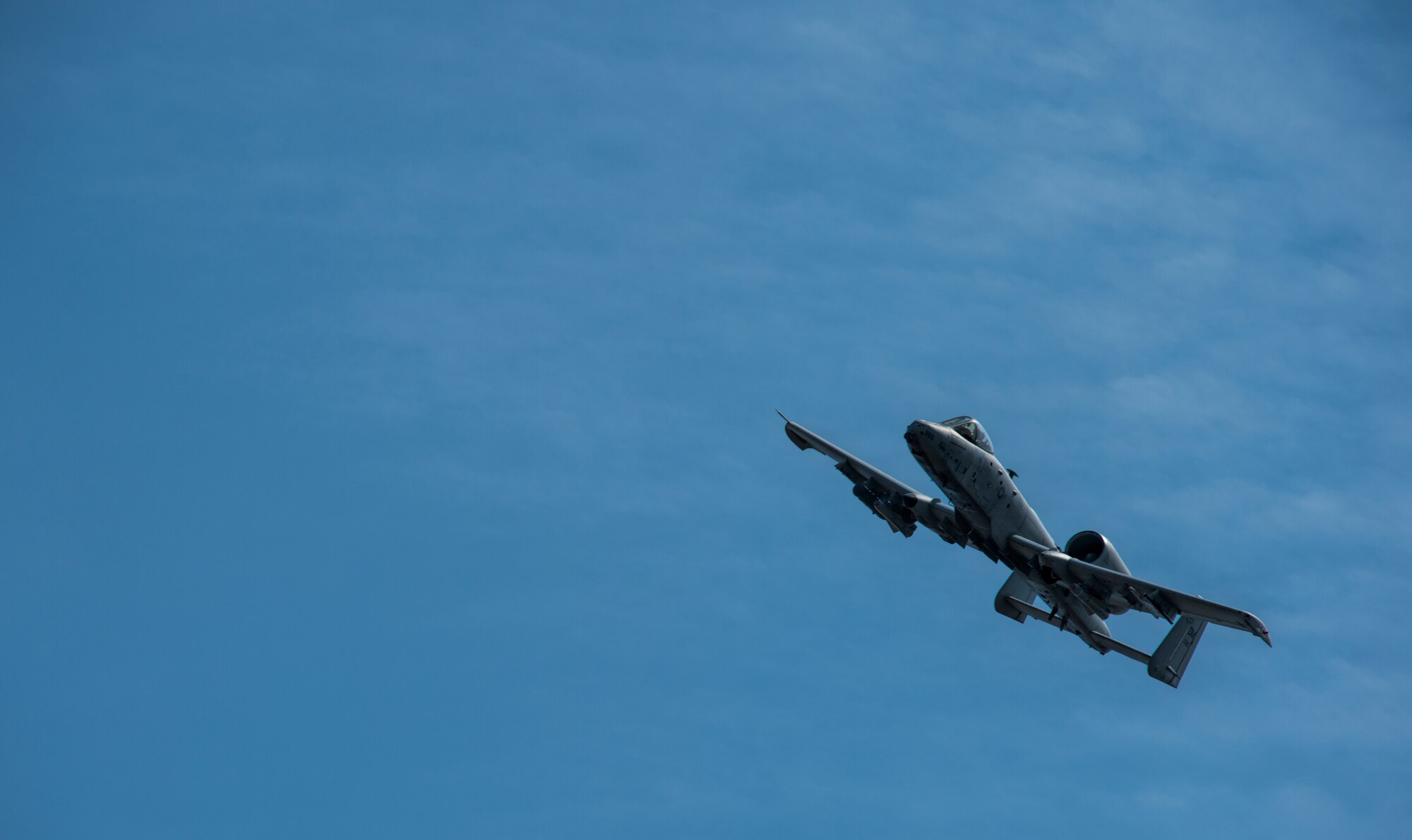 A U.S. Air Force A-10 Thunderbolt II attack aircraft assigned to the 354th Expeditionary Fighter Squadron flies during a theater security package deployment to Namest Air Base, Czech Republic, April 14, 2015. This TSP represents America’s forward presence, postured alongside European allies and partners ensuring security, protecting global interests, and bolstering economic bonds. (U.S. Air Force photo by Staff Sgt. Christopher Ruano/Released/Released)