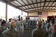 Chief Master Sgt. of the Air Force James A. Cody discusses the vital role of each Airman during a visit to the fire station April 14, 2015, at Joint Task Force -Bravo, Soto Cano Air Base, Honduras. Throughout the day, Cody made his way through each section of the 612th Air Base Squadron, meeting Airmen and touring facilities. (U.S. Air Force photo/Staff Sgt. Jessica Condit)