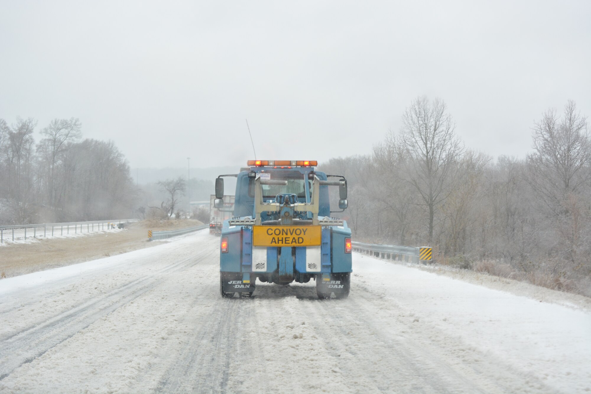 One of the 8 vehicles that had to navigate the one of the worst storms to hit the East Coast during a 4,680 mile, round-trip from Warfield Air National Guard Base in Baltimore to Tucson, setting the record for a state-side convoy among any active duty or reserve units in the U.S. Air Force. (U.S. Air National Guard photo by Staff Sgt. Chenelle Williams/RELEASED) 