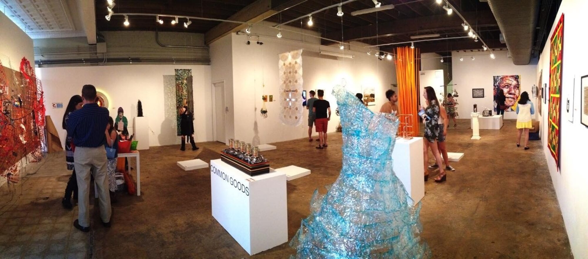 “Marry Me,” a dress sculpture by Diala Estela, 4th Fighter Wing key spouse mentor, is on exhibit, April 14, 2015, at the Visual Art Exchange in Raleigh, North Carolina. Estela placed third in the competition with her sculpture made from 130 plastic bottles that symbolizes the spouses of active-duty service members. (Courtesy photo)