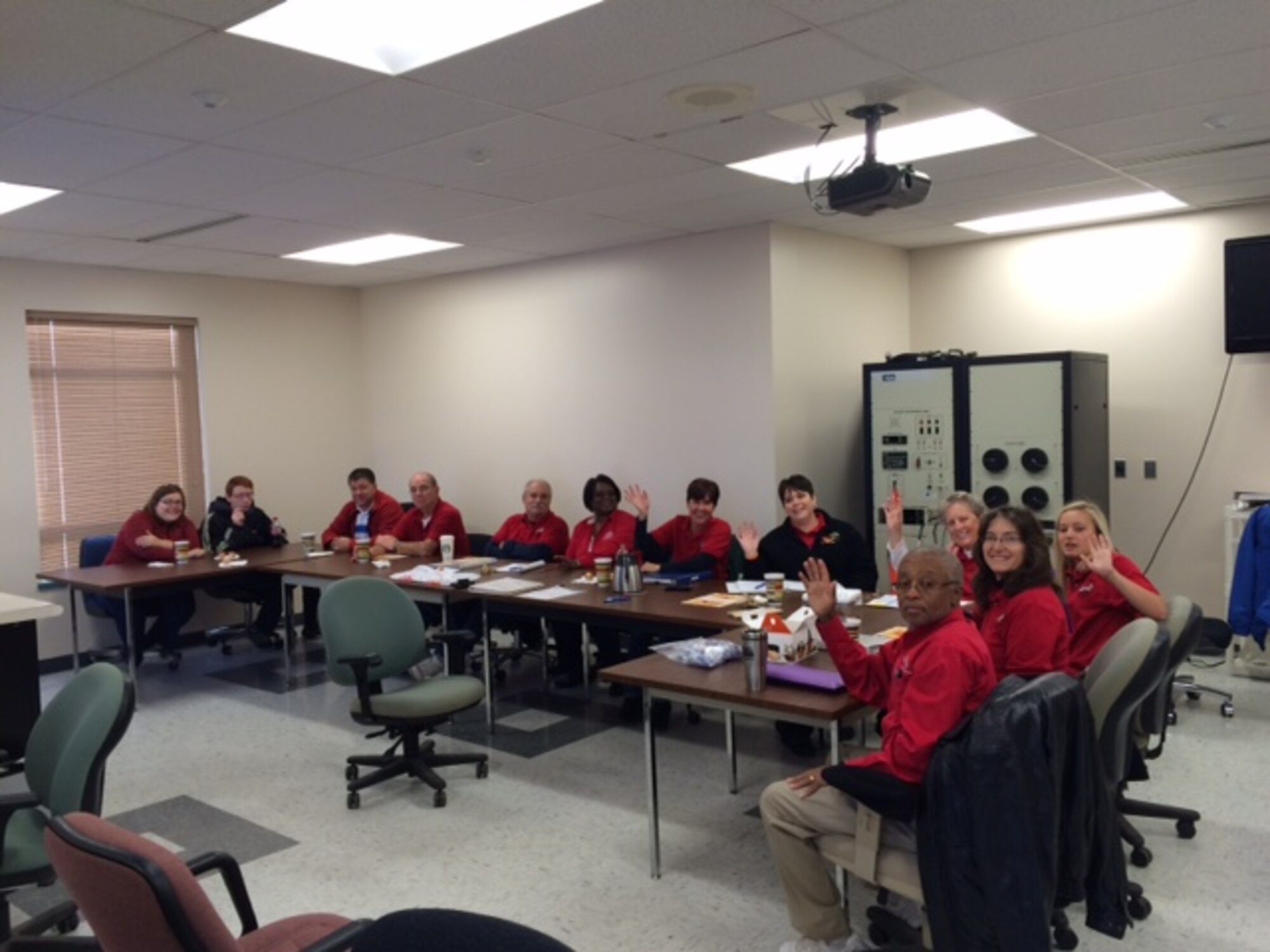 Volunteers meet during drill weekends to support Airmen at the 139th Airlift Wing, Missouri Air National Guard. Volunteers tracked more than 1,196 hours in 2014 in support of the wing. (Courtesy photo)