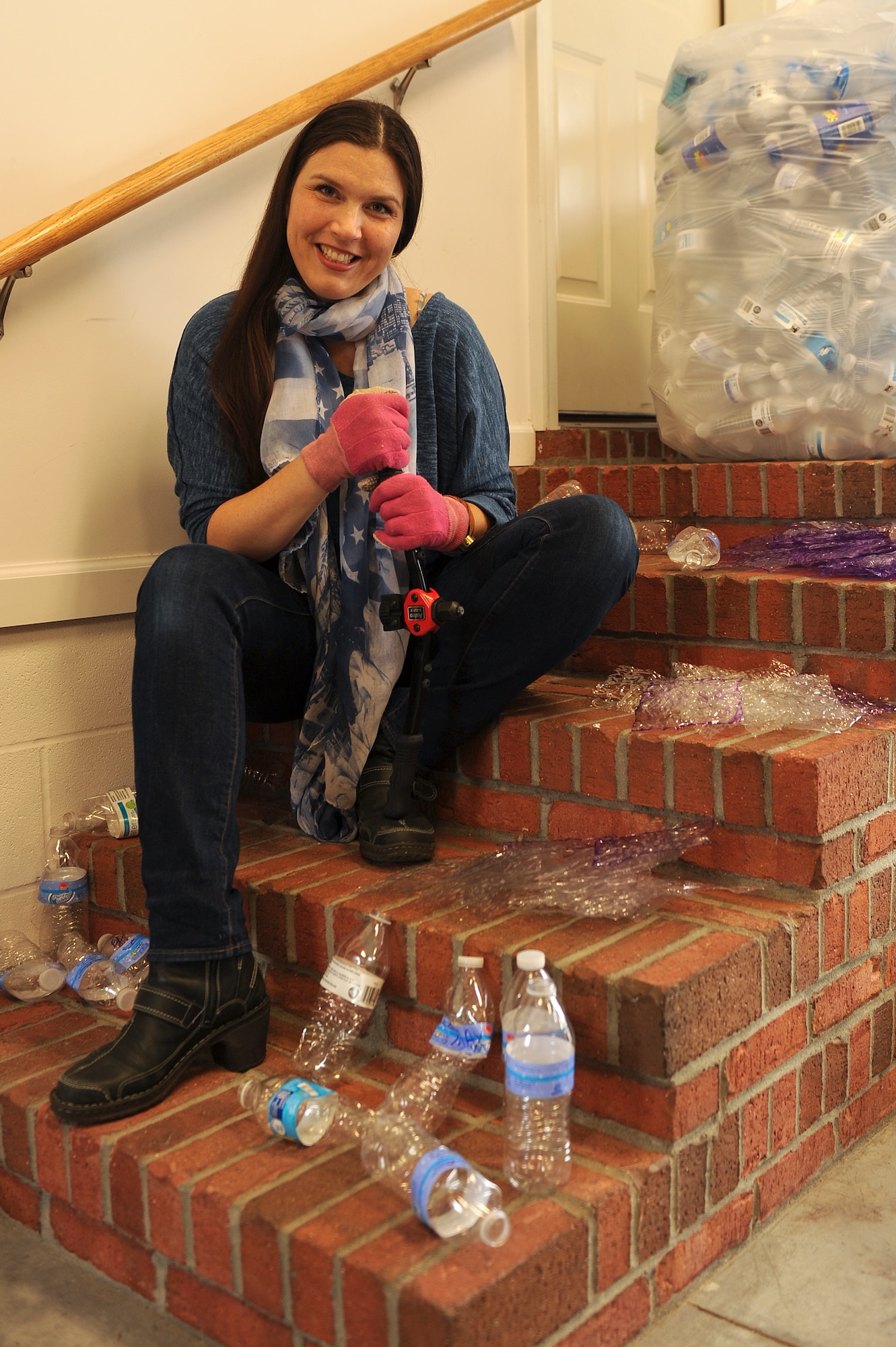 Diala Estela, 4th Fighter Wing key spouse mentor, starts work on her second sculpture, April 14, 2015, at Seymour Johnson Air Force Base, North Carolina. Estela intends to create a collection with as many as six dresses of different design and color. (U.S. Air Force photo/Airman 1st Class Aaron J. Jenne)