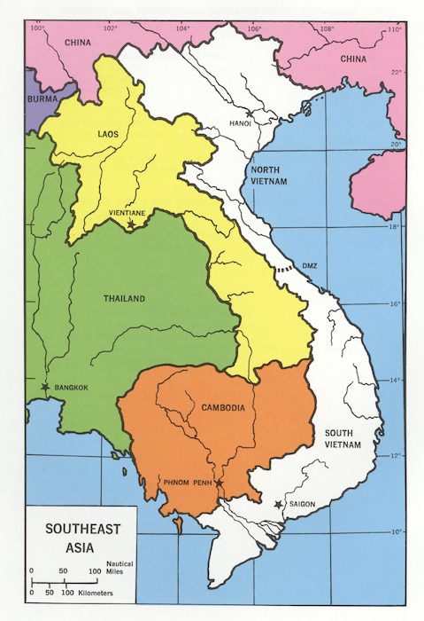 Map of Southeast Asia during the Vietnam War