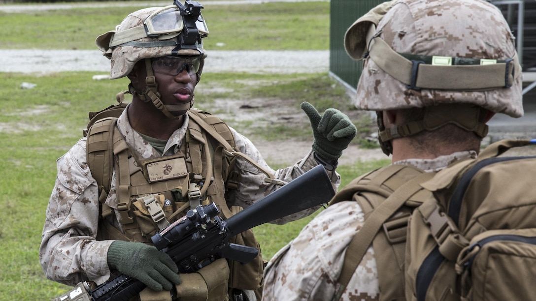 Marines with 1/6 watch for something out of the ordinary