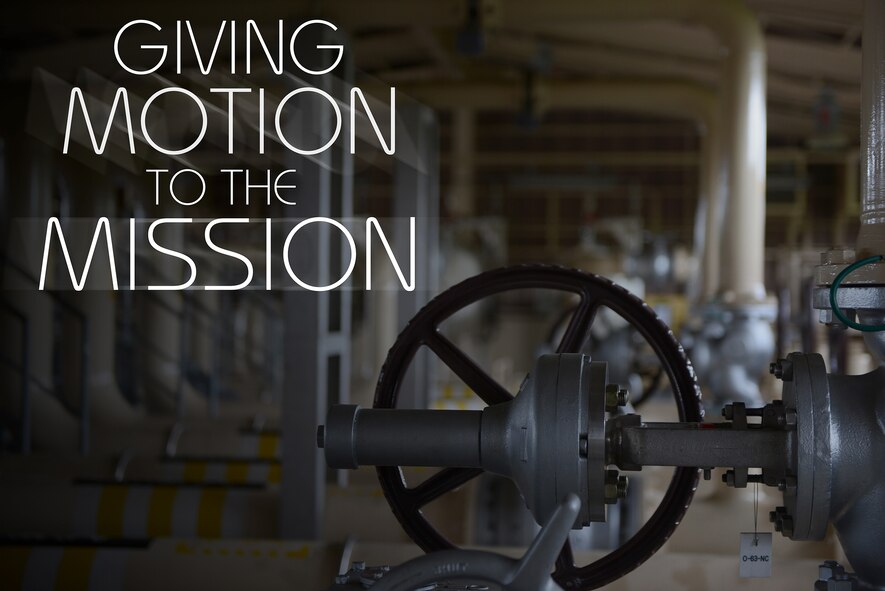 Valves turn and fuel flows through pipes and tanks in the fuels separator station at Yokota Air Base, Japan, April 21, 2015. The station houses the fuels ready for distribution to the fuel trucks and gas pumps on base. (U.S. Air Force graphic by Airman 1st Class David C. Danford/Released)
