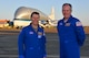 Greg Johnson, left, chief of aircraft operations and Ray Heineman, right, chief of safety, both from the Johnson Space Center, stand on the ramp at Maxwell AFB, Alabama, April 21, 2015, with NASA's Aero Spacelines Super Guppy behind them. The Super Guppy sits on the ramp after diverting for weather as it headed to the Kennedy Space Center in Florida.  (Air Force Photo by Thomas Meneguin/Cleared)