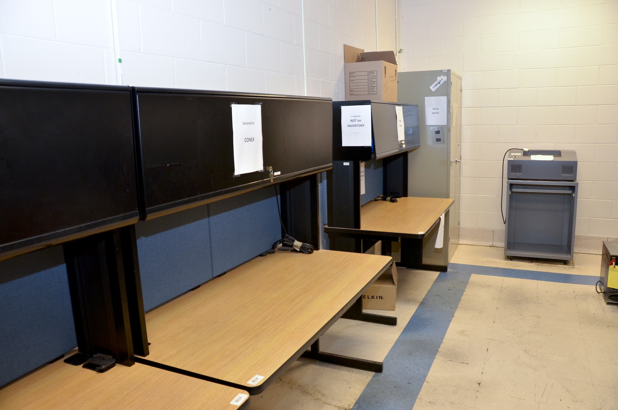 The Intelligence Squadron at the 117th Air Refueling Wing completes cleanup. The squadron chose this IT storage room as part of a plan to clean up, organize much needed space, and work more efficiently. (U.S. Air National Guard photo by: Senior Master Sgt. Ken Johnson/Released)