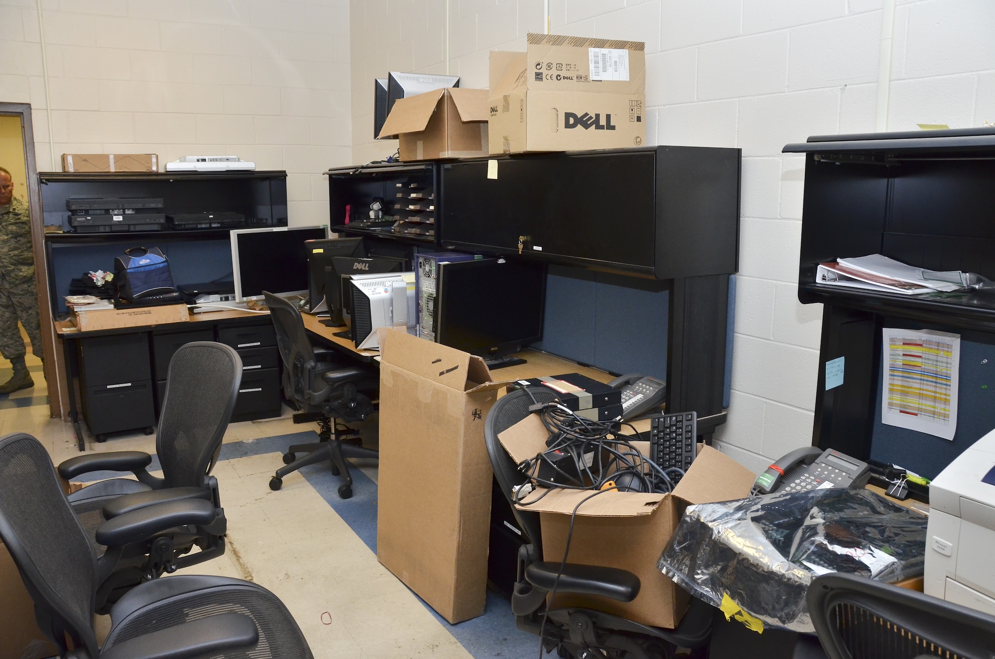 The Intelligence Squadron at the 117th Air Refueling Wing chose this IT storage room as part of a plan to clean up, organize much needed space, and work more efficiently. (U.S. Air National Guard photo by: Senior Master Sgt. Ken Johnson/Released)