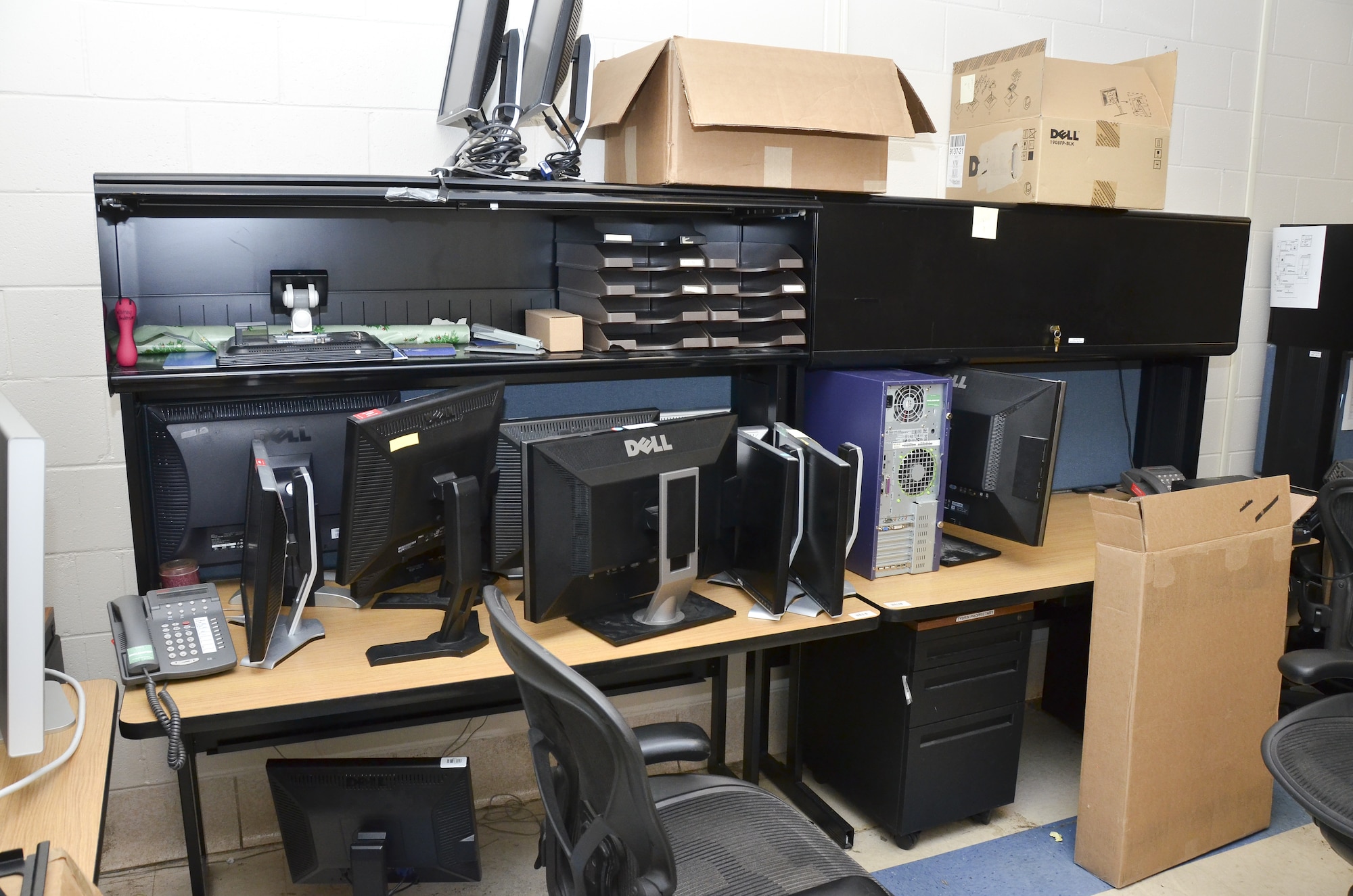 The Intelligence Squadron at the 117th Air Refueling Wing chose this IT storage room as part of a plan to clean up, organize much needed space, and work more efficiently. (U.S. Air National Guard photo by: Senior Master Sgt. Ken Johnson/Released)