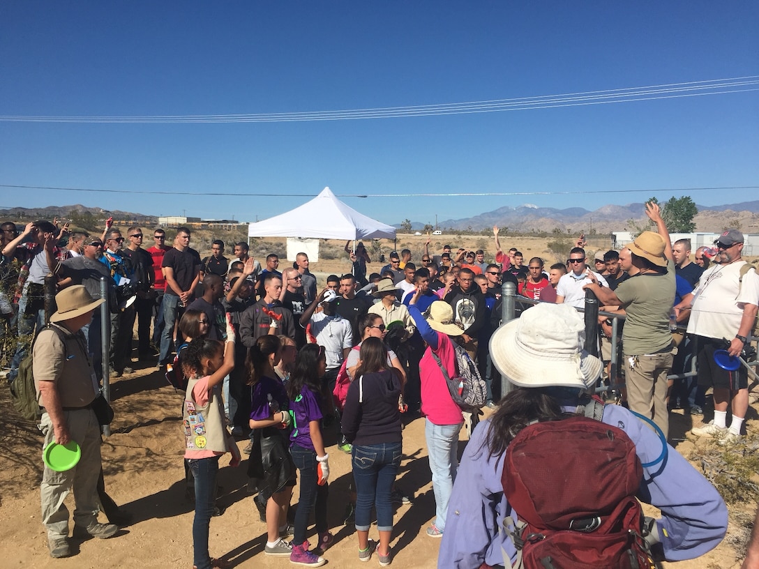 Marines from TETS, RMTS and EFTS sections participate in Earth Day Clean up within 29Palms.