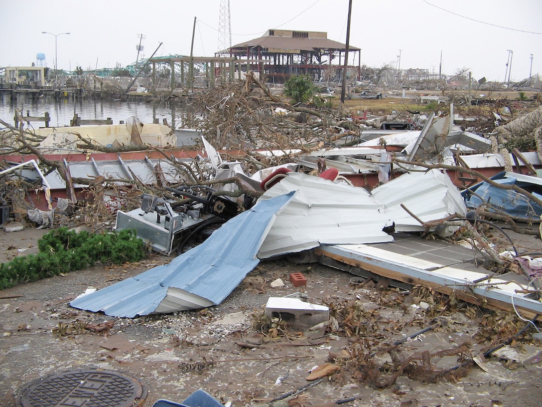 GULFPORT, Miss. (Sept, 6, 2005)  Coast Guard Station Gulfport Mississippi destroyed by Hurricane Katrina.  USCG photo by Lt.j.g Earl Lingerfelt.