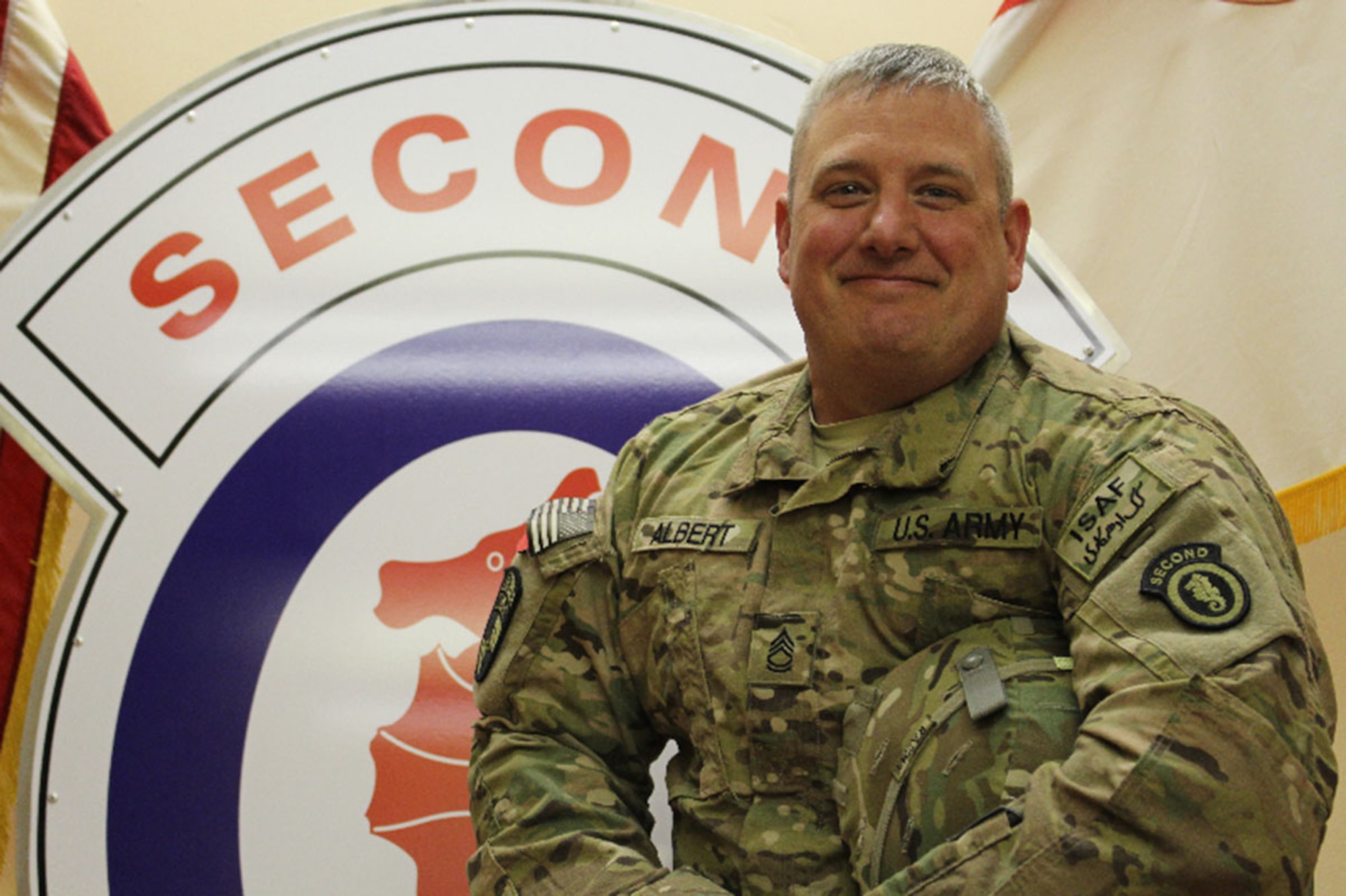 Sgt. 1st Class Ron Albert, of the 2nd Engineer Brigade, recently received the Director of Army Safety’s Risk Management Award for 2014. Albert oversaw massive deconstruction in Afghanistan, with no Soldiers injured. (Courtesy photo)