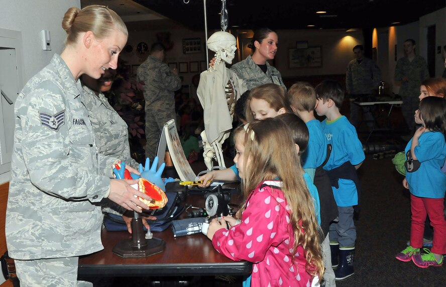 Staff Sgt. Sherenda Fausnaugh shares with students. "The New Jersey Discovery School toured the U.S. Air Force Expeditionary Center and visited with Airmen on Joint Base McGuire-Dix-Lakehurst, NJ on 17 April 2015."