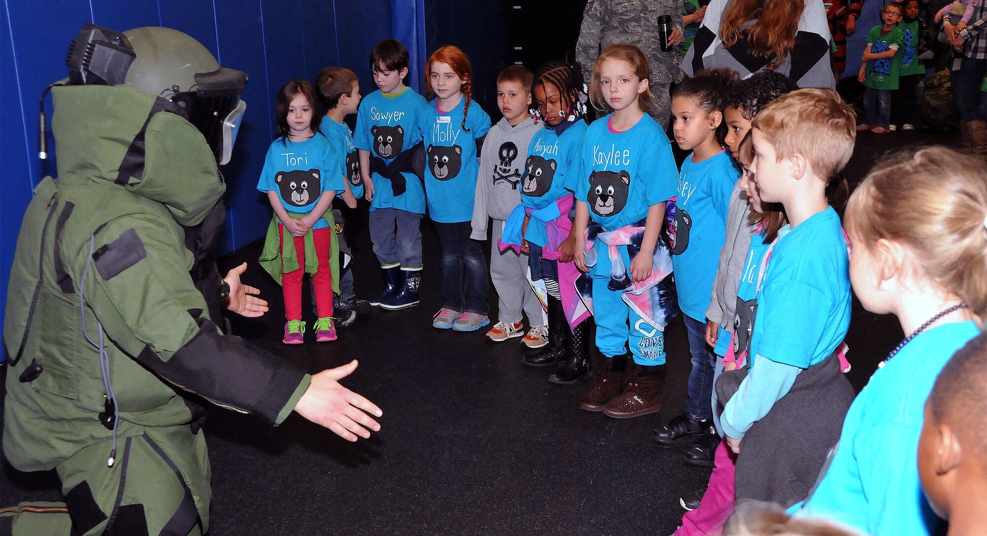 "The New Jersey Discovery School toured the U.S. Air Force Expeditionary Center and visited with Airmen on Joint Base McGuire-Dix-Lakehurst, NJ on 17 April 2015."