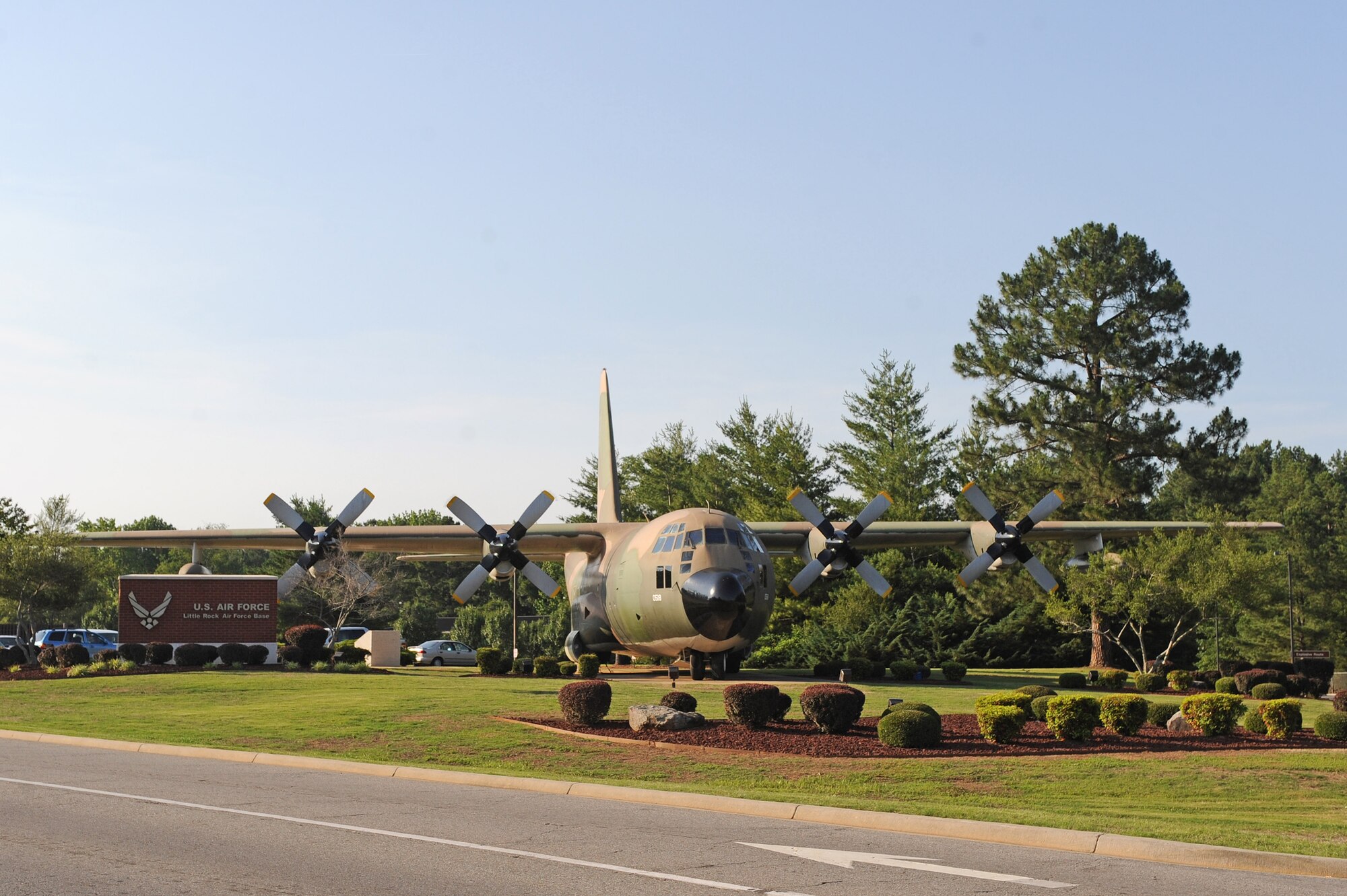 On April 29, 1975, Herk C-130A 56-0518, that sits on display at the base’s front gate, flew the last mission out of Vietnam during the fall of Saigon. With more than 100 aircraft destroyed on the flightline at Tan Son Nhut Air Base, it was the last flyable C-130. In a panicked state, hundreds of people rushed to get aboard, as the aircraft represented a final ticket to freedom. The number of individuals aboard the plane and standing on the rear ramp required the pilot to taxi forward before hitting the brakes; this allowed the loadmaster to successfully close the doors. In all, 452 people were on board, including the 32 in the cockpit. It was estimated the aircraft was overloaded by at least 10,000 pounds. Consequently, the Herk used every bit of the runway and overrun before it was able to get airborne. After getting lost, the pilot landed the C-130 at Utapao, Thailand. The aircraft has been on display at Little Rock Air Force Base’s front gate since June 1989.
