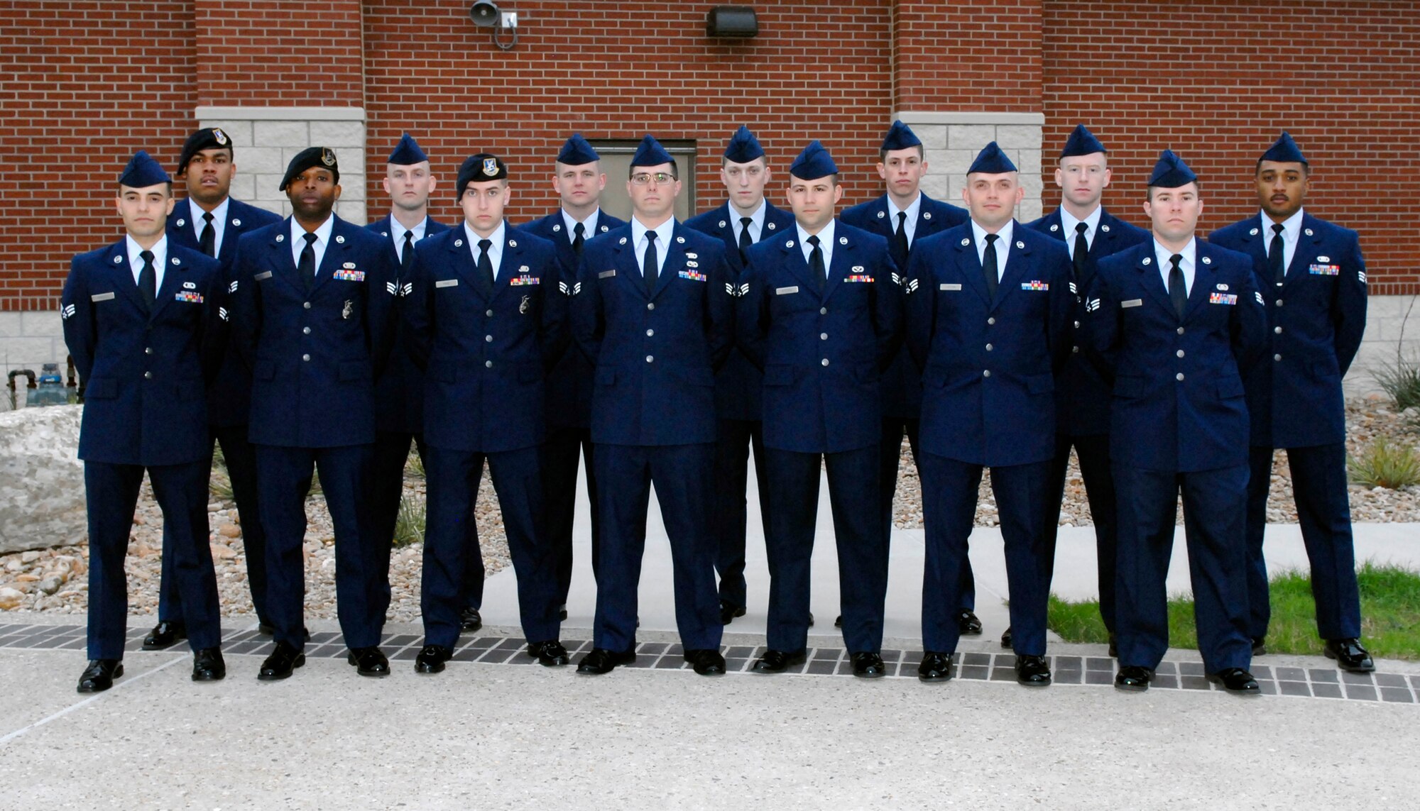 GOODFELLOW AIR FORCE BASE, Texas – Airman Leadership School class 15-C students pose for a group photo April 14. The students graduated April 23. (U.S. Air Force photo/ Lucian Czarnecki)
