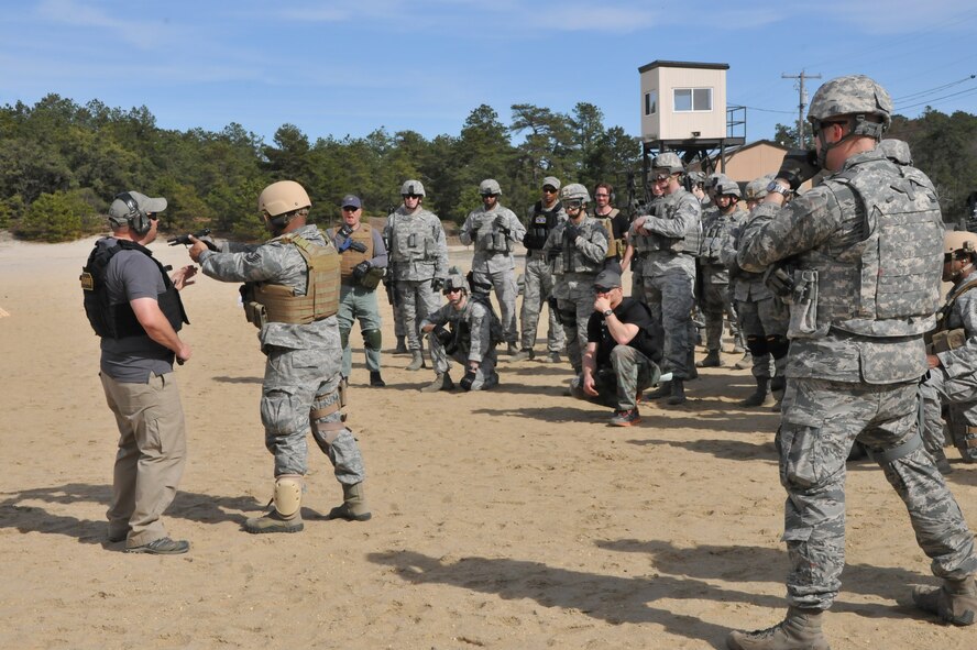 U.S. Air Force Security Forces personnel from across the U.S. Received Advanced Weapon Training at the U.S. Air Force Expeditionary Center, Joint Base McGuire-Dix-Lakehurst, NJ., on 16 April 2015.