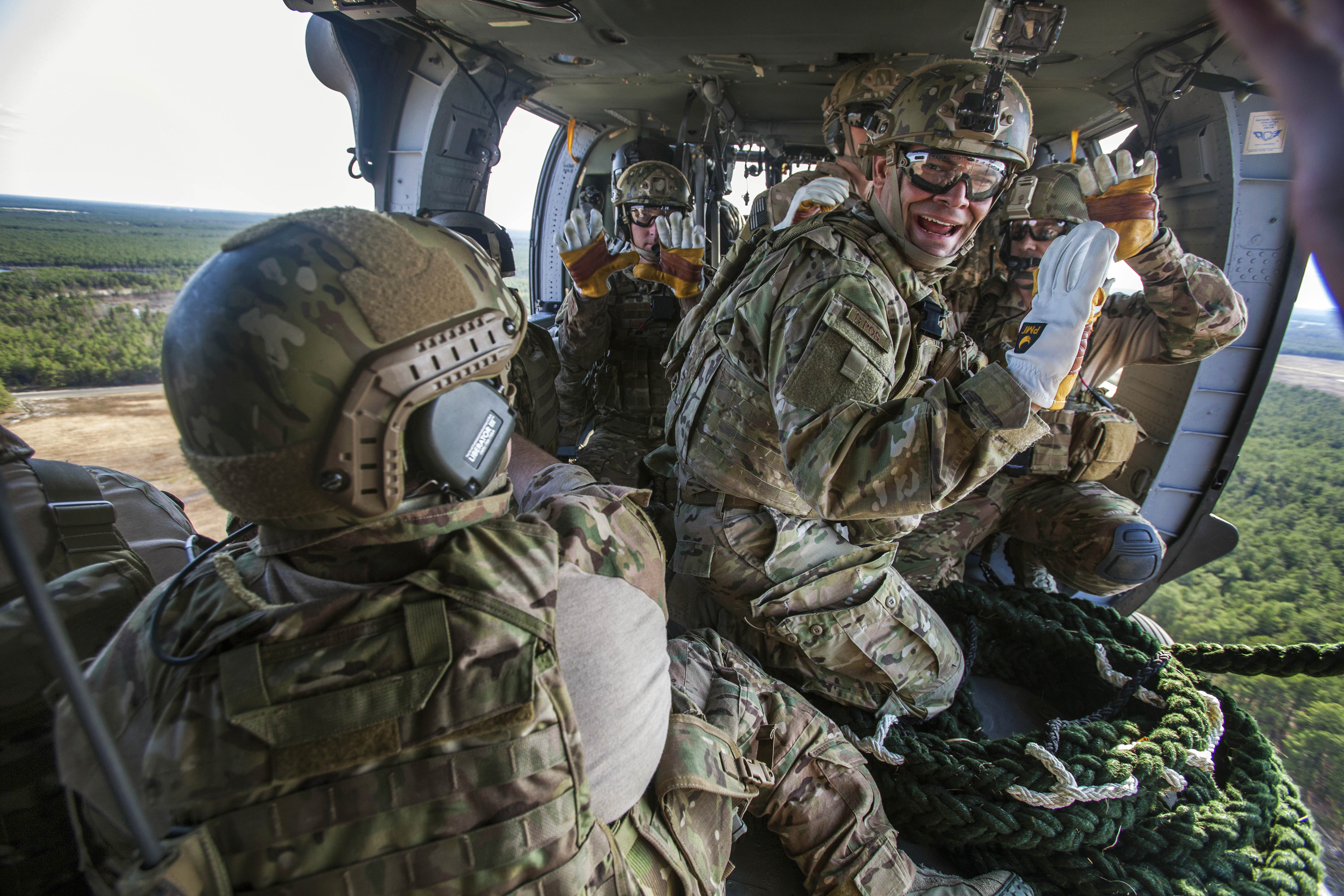 Airmen Indicate That They Are 10 Minutes From Station For Fast Rope Insertion And Extraction System