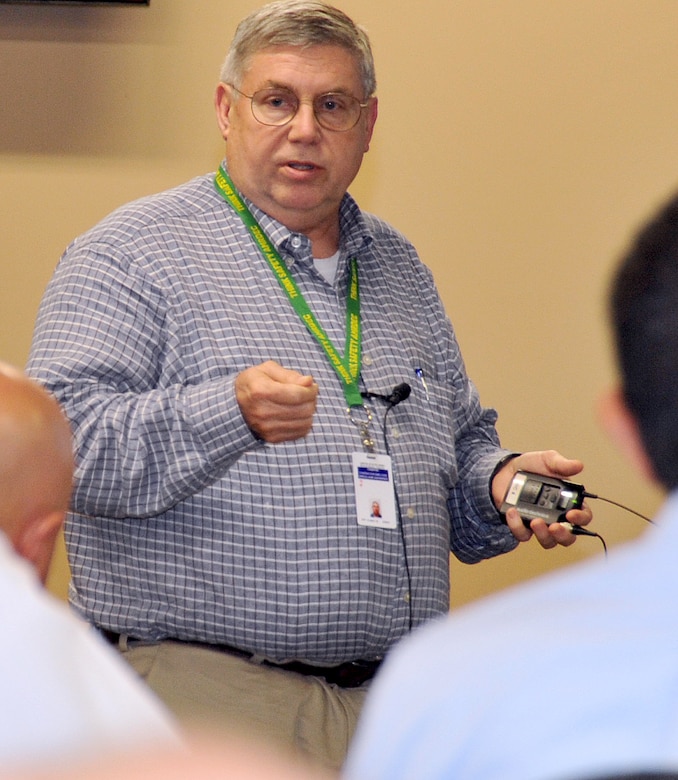 Steve Chaffin, a resource efficiency manager at AMRDEC, shares what he's doing to improve energy efficiency and management across the command's 1.9 million square feet of facilities during the REM workshop at the Diane Campbell Conferencing Center on Redstone Arsenal April 15-17.