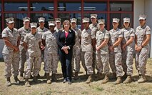 Congresswoman Loretta Sanchez, House Armed Services Committee, Ranking Member of the Tactical Air and Land Forces Subcommittee, visited Camp Pendleton to learn about base funding, readiness and facilities issues, April 27. Congresswoman Sanchez ate lunch with female Marines and Sailors at the 21 Area Chow Hall before meeting with Marine Corps Installations West Marine Corps Base Camp Pendleton leadership for a facilities brief. 