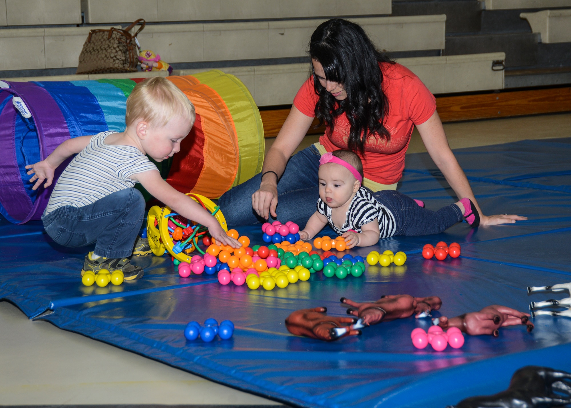 Moms, Pops and Tots is an interactive play group for parents and children five years and under. (U.S. Air Force photo by Rebecca Amber)