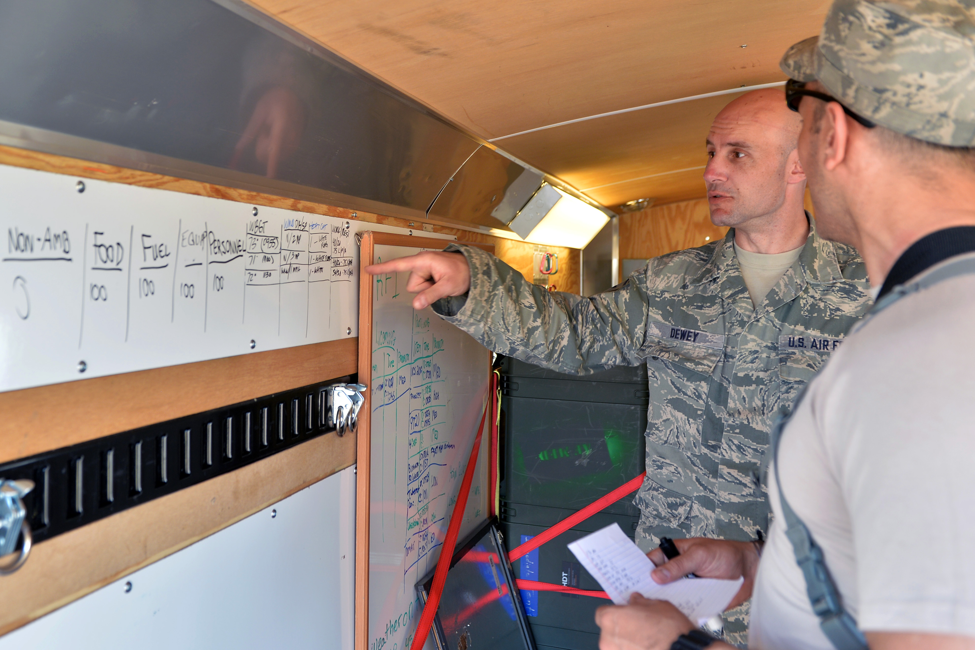 New York Air National Guard Senior Master Sgt. Andrew Dewey, left, and ...