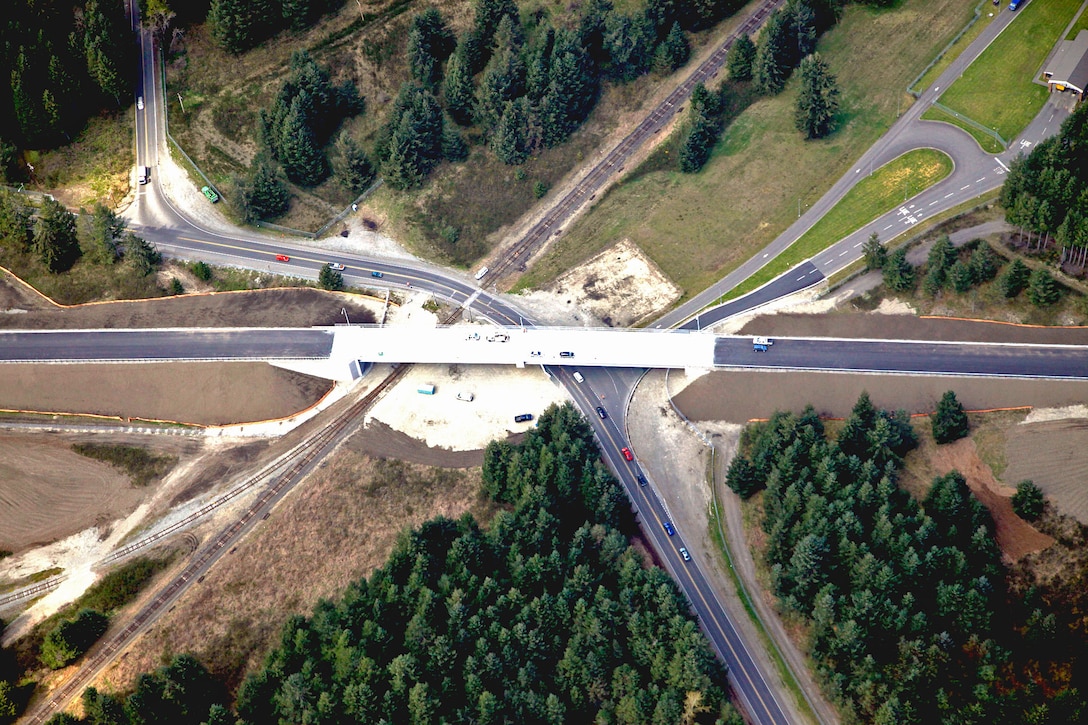 The Joint Base Lewis-McChord connector road is nearly complete.  It will be open to the public May 4. 