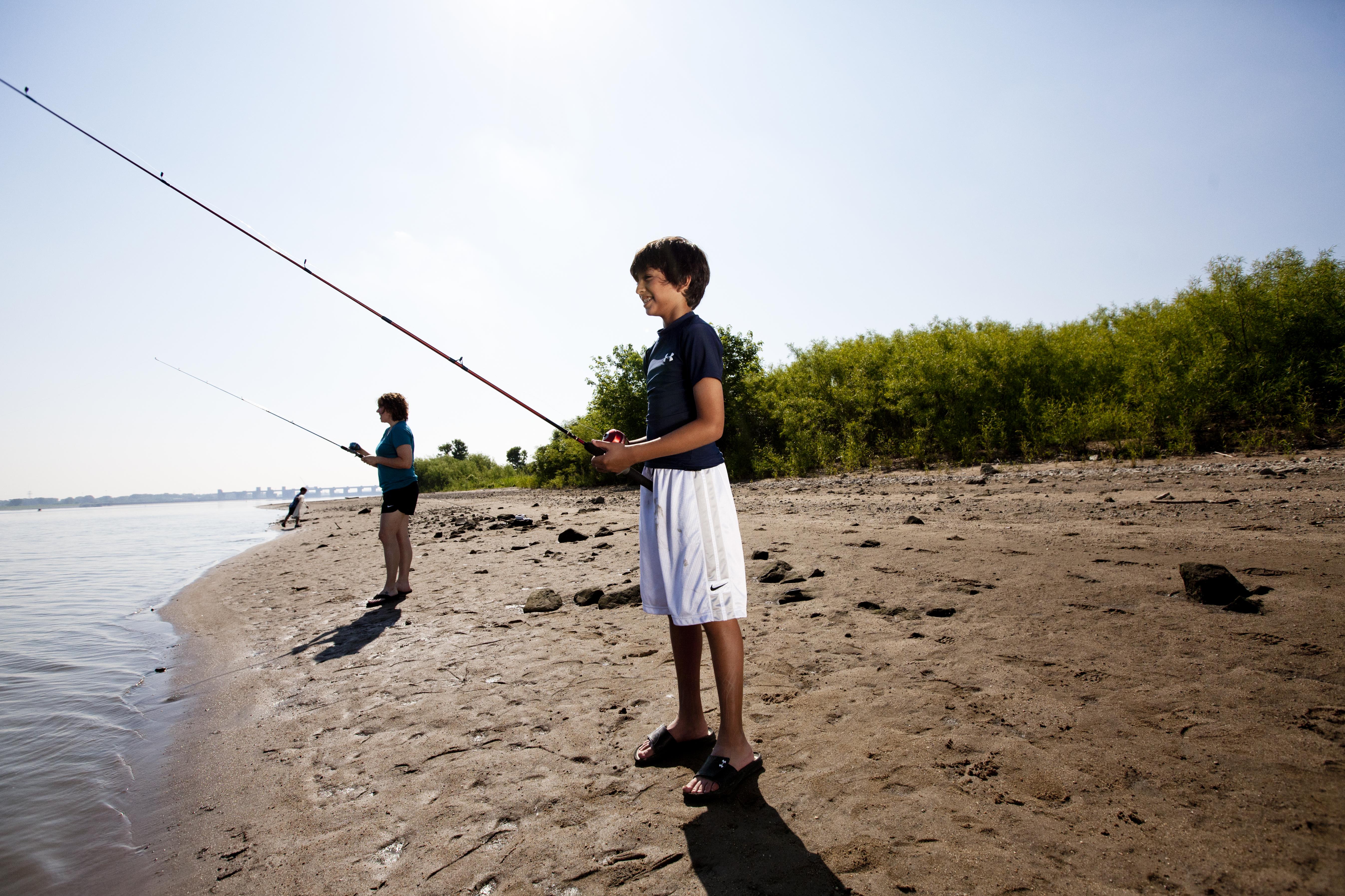 Fishing on the Mississippi River