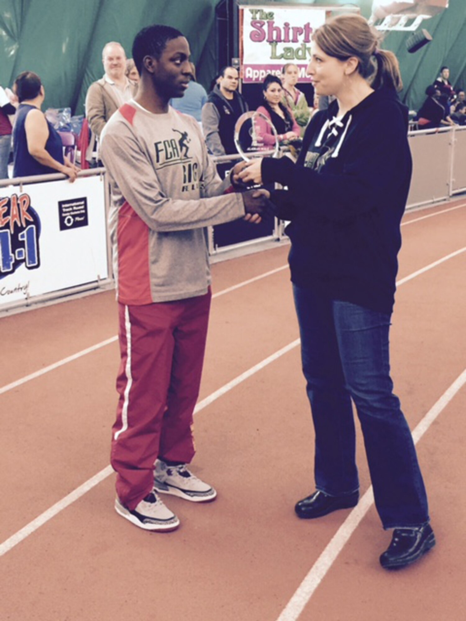 Charles E. Sudduth III, son of Tech. Sgt. Jeannette Berry, the 354th Fighter Wing command chief’s executive assistant. Recently, Sudduth participated in the eighth annual Big ‘C’ Relay, a two-day track and field meet held in Anchorage where he earned the title 'fastest male in Alaska' for the second year in a row. (Courtesy photo)