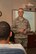 Lt. Col. Stewart King, 932nd Airlift Wing Chaplain,speaks to newcomers and welcomes them to the reserve ranks at Scott Air Force Base. Chaplain King presides over Catholic Mass services at Chapel Two during the Illinois Air Force Reserve monthly unit training assembly. He and his staff can be reached during the drill weekend on the second floor of the headquarter building across from the water fountain.  The 932nd AW is an Air Force Reserve Unit that flies the C-40C.  (U.S. Air Force photo/Staff Sgt. Amber Hodges)