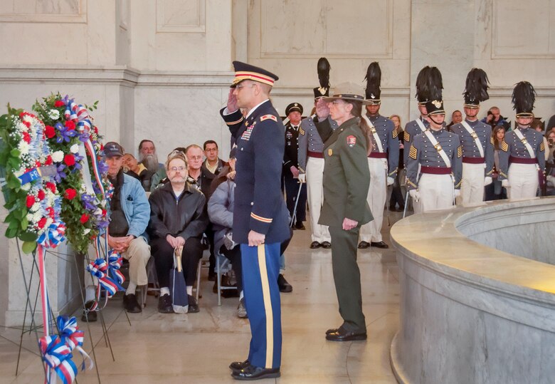 Col. William Graham, Commander, North Atlantic Division of the U.S. Army Corps of Engineers participates in a wreath laying ceremony at the General Grant National Monument in New York City in honor of Ulysses S. Grant – Union General in the Civil War, and 18th President during an observance held April 27, 2015.  