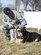 Staff Sgt. Benjamin Vanney, a 366th Security Forces Squadron military working dog (MWD) handler, sits with Rony Feb. 24, 2015, at Mountain Home Air Force Base, Idaho. By playing, Ronny and Vanney have formed a bond which is a crucial part of the MWD team. (U.S. Air Force photo/Senior Airman Malissa Lott)
