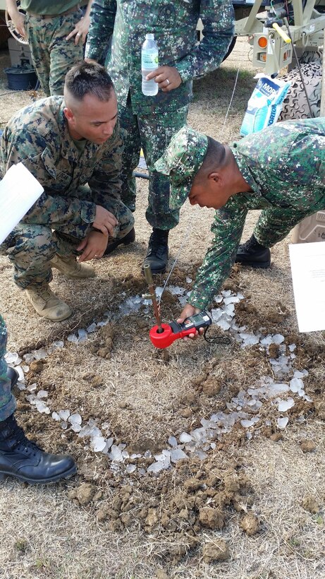 U.S. Marines from the 1st Marine Expeditionary Brigade conduct shoulder-to-shoulder communications training with their Philippine Marine counterparts from WESCOM's 3rd Marine Expeditionary Brigade as part of exercise Balikatan 2015. The exercise is an opportunity for the two nations' militaries to share capabilities and best practices, and to build their partnership.