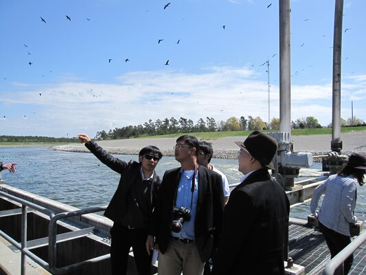 Members of a Thai Contingent recently visited the Charleston District's St. Stephen Powerhouse. They are working on plans for the construction of a dam and powerhouse in Thailand that is similar to the St. Stephen one and requested to visit the facility to learn more.