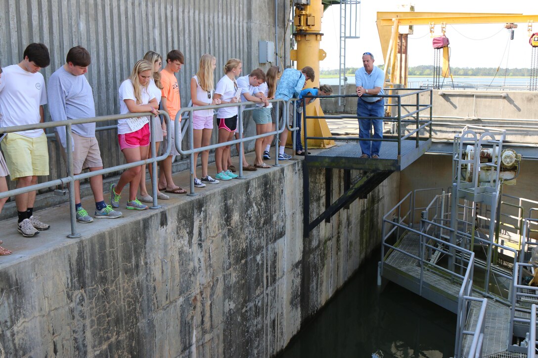 Students visit the St. Stephen Powerhouse and Fish Lift as part of the Charleston District's effort to increase STEM (science, technology, engineering and math) outreach.