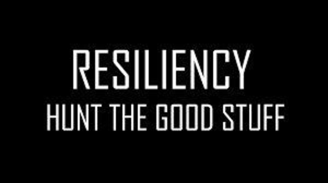 Resiliency is facing challenges that appear in front of us and hunting the good stuff to get past the challenges.