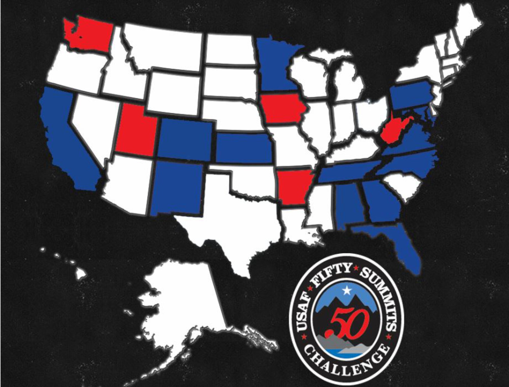 The United States Air Force 50 Summits project is dedicated to assisting Airmen in flying the U.S. Air Force flag from the highest point in all 50 states. On May 8, 2015, the 188th Wing will host the Arkansas portion of the U.S. Air Force 50 Summits Challenge. The highest point in Arkansas is Mount Magazine's Signal Hill. (Courtesy graphic)