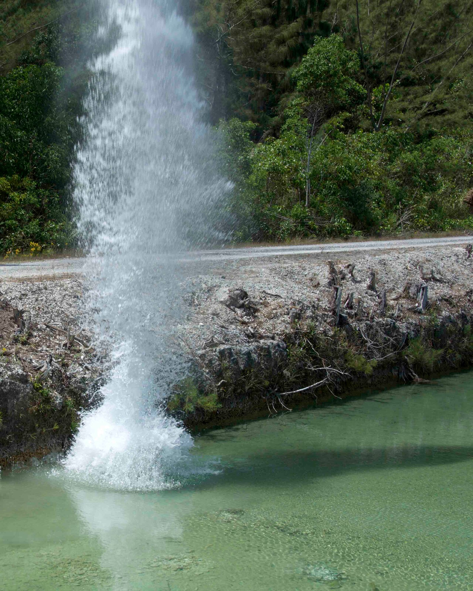 An improvised explosive device placed in a culvert was remotely pulled out using a hook and line, and then a team of skilled explosive ordnance disposal team members disposed of the IED in the water by placing a charge on it and blowing it up at Homestead Air Reserve Base, Fla., April 7. The EOD Flight conducted dismounted counter-IED operations as part of a weeklong training exercise aimed to prepare the reservists for combat operations. (U.S. Air Force photo by Staff Sgt. Jaimi L. Upthegrove)