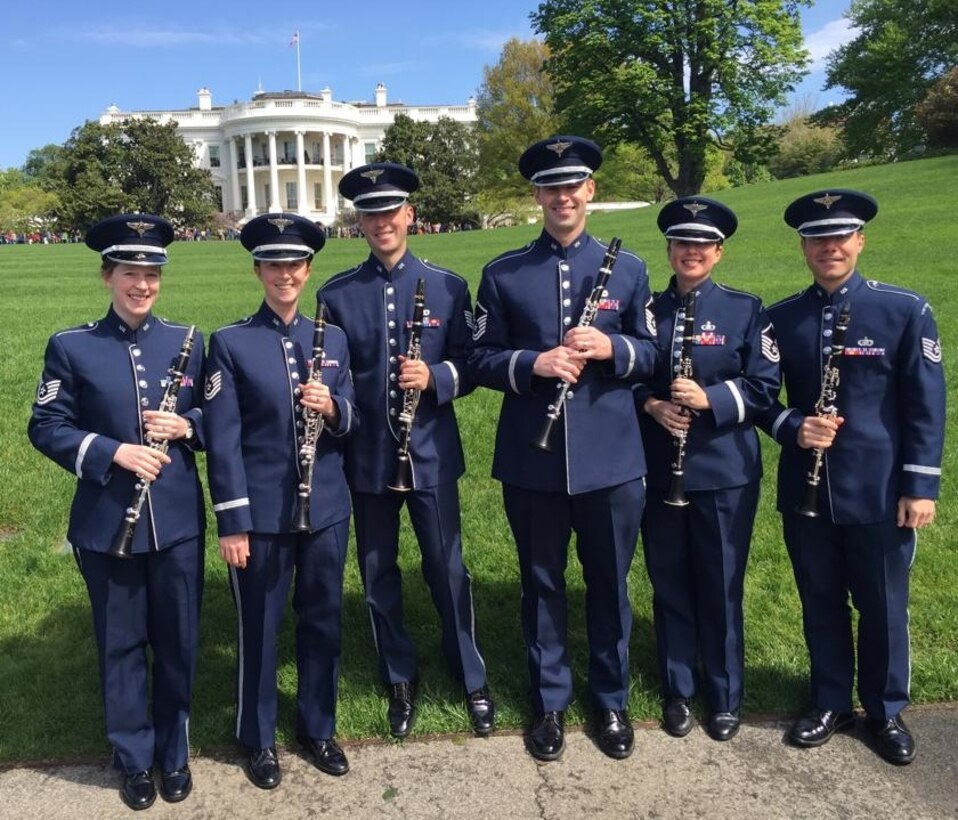 The Concert Band and Ceremonial Brass Quintet performed for the White House Garden Tour on Saturday, 25 April. The Band performs for two Garden Tours at the White House each year. (U.S. Air Force Photo/ released)