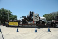 The wreckage of a semi-truck was on display April 27-29 for all motorists entering Joint Base San Antonio-Randolph as part of a JBSA-wide demonstration to promote safety among motorists when crossing railroad tracks. The display is a partnership between the 502nd Air Base Wing, Union Pacific Railroad and Ainsworth Trucking, owner of the semi-truck. The display will be at JBSA-Fort Sam Houston April 30 to May 3 and at JBSA-Lackland May 17-23. The accident involving the Union Pacific train and the Ainsworth Trucking semi-truck occurred May 11, 2012, when the semi failed to properly stop at a highway-rail grade crossing south of Encinal, Texas.  (U.S. Air Force photo by Joel Martinez)

